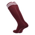 thumbnail image 2 of TCK Euro 3-Stripe Soccer Socks - Maroon White, 2 of 2