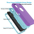 thumbnail image 3 of Njjex iPhone XR Cases, Sturdy Phone Case for iPhone XR 6.1", Full-Body Shockproof Protection Heavy Duty Armor Hard Plastic & Shock Absorption Rubber Rugged Bumper 3-in-1 Case Cover - Purple, 3 of 7