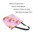 thumbnail image 3 of FORMRS Womens Canvas Tote Bag with Zipper Inner Pocket Shoulder Handbag, Cartoon Doughnuts, 3 of 7