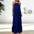 thumbnail image 6 of Backless Cami Linen Dresses for Women Sleeveless Open Back House Long Cami Lounge Dress Backless for Indoor Summer Wear, 6 of 7