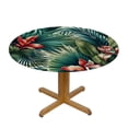 thumbnail image 3 of PIKWEEK Hawaii Aloha Tropical Flowers Print Colorful Round Tablecloth White, 3 of 8