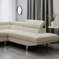 thumbnail image 2 of Cosmic Homes Grayson 3-Seater Leather Upholstered Sectional Sofa with LHF Chaise - Cup Holder - White, 2 of 6