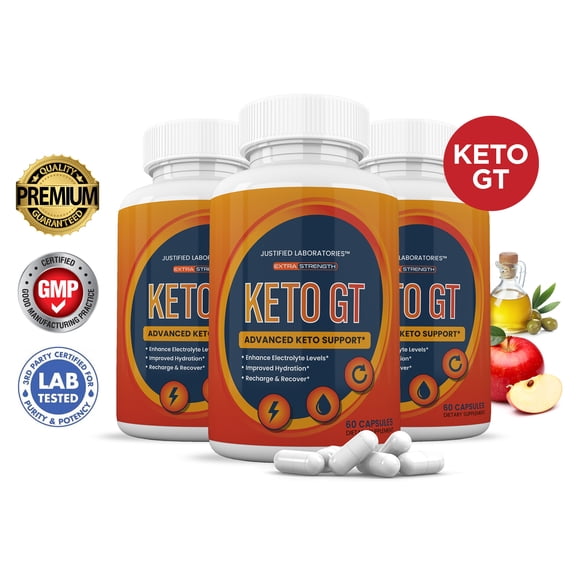 (3 Pack) Keto GT ACV Pills 1275mg Alternative to Gummies Dietary Supplement 180 Capsules