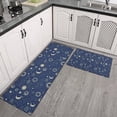 thumbnail image 2 of Dark Blue Celestial Pattern Kitchen Rugs Sets Of 2,Anti Fatigue Kitchen Mat Rugs Non Slip Washable,Decorative Kitchen Floor Mats for Kitchen,Sink,Laundry,17"x30"+17"x47", 2 of 7