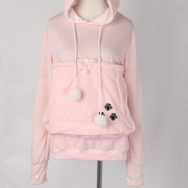 Sweat à Capuche pour Amoureux des Chats (Rose, 3TG)