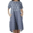 thumbnail image 3 of Moomaya Printed Loose A-Line Dress With Pockets Short Sleeve Dresses Women, 3 of 4