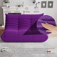 thumbnail image 3 of Loveseat Floor Sofa Chair, Oversized Lazy Bean Bag Couch for Living Room, Bedroom, Game Room, Soft Plush, Ergonomic, No Assembly, Purple, 3 of 5