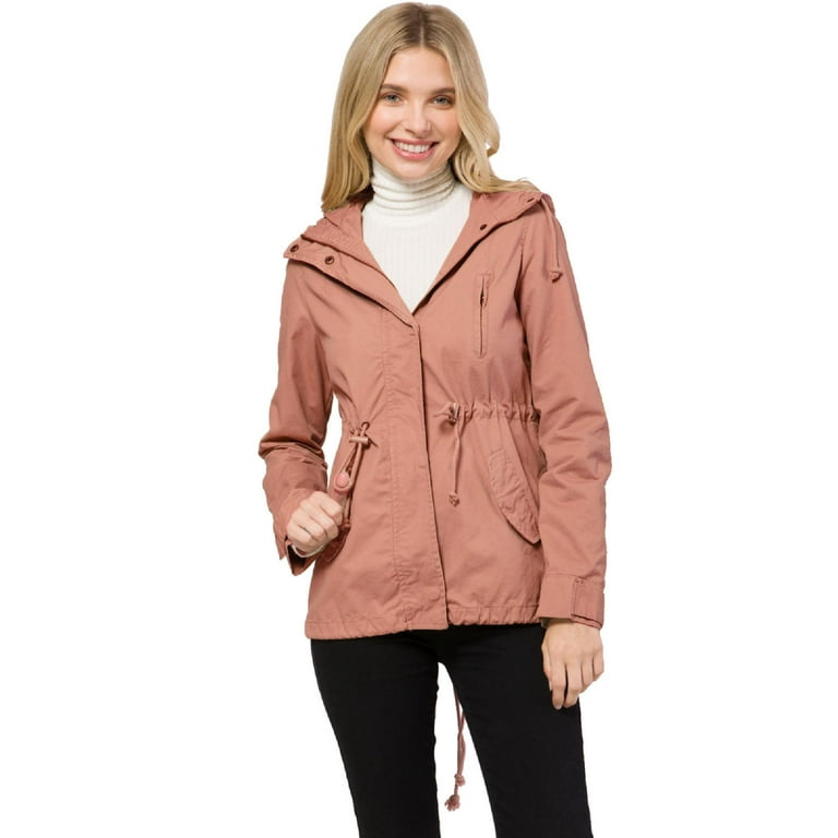 Made by Olivia Women s Military Anorak Safari Hoodie Jacket Walmart