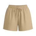 thumbnail image 5 of Women's Elastic Waist Drawstring Casual Straight Leg Shorts, Loose Summer Beach Shorts S, 5 of 7
