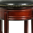 thumbnail image 2 of Benjara Sabi 24 inch Swivel Counter Stool, Solid Wood, Faux Leather, Brown, Black, 2 of 5