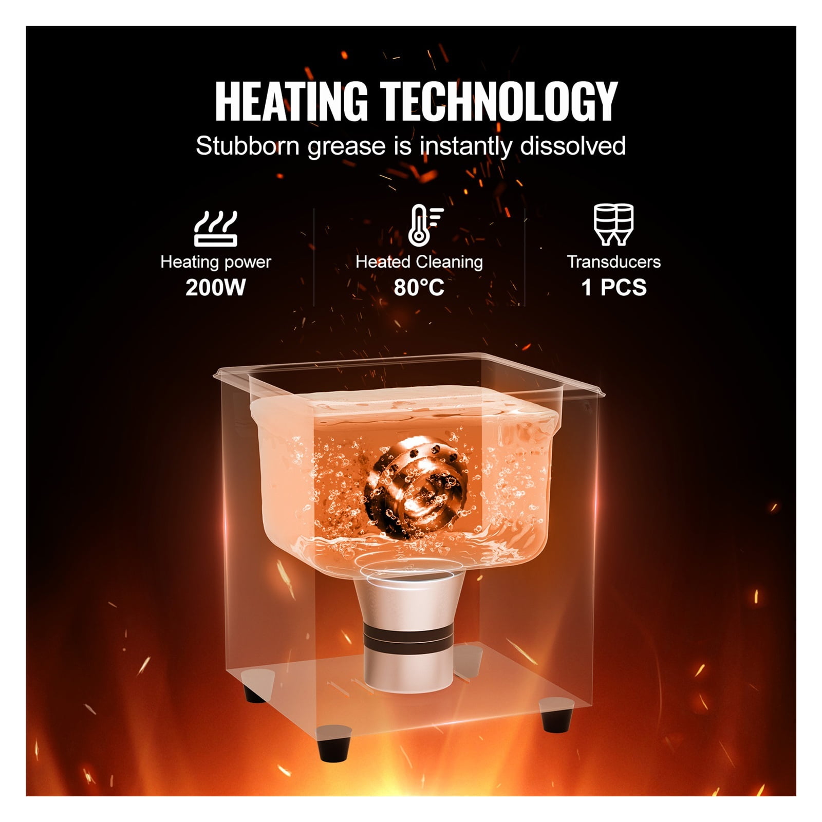 2L Ultrasonic Cleaner Timer & Heater 60W 40kHz Digital Ultrasonic Cleaning Machine