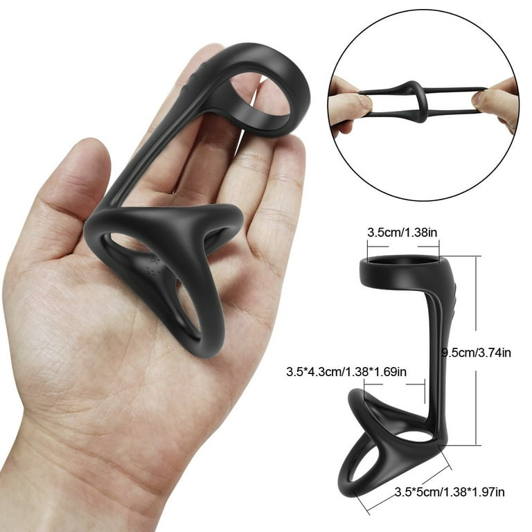 Black 3 Pcs/set Silicone Small Penis Ring - Best Online Sex Toy Sites for  Couples
