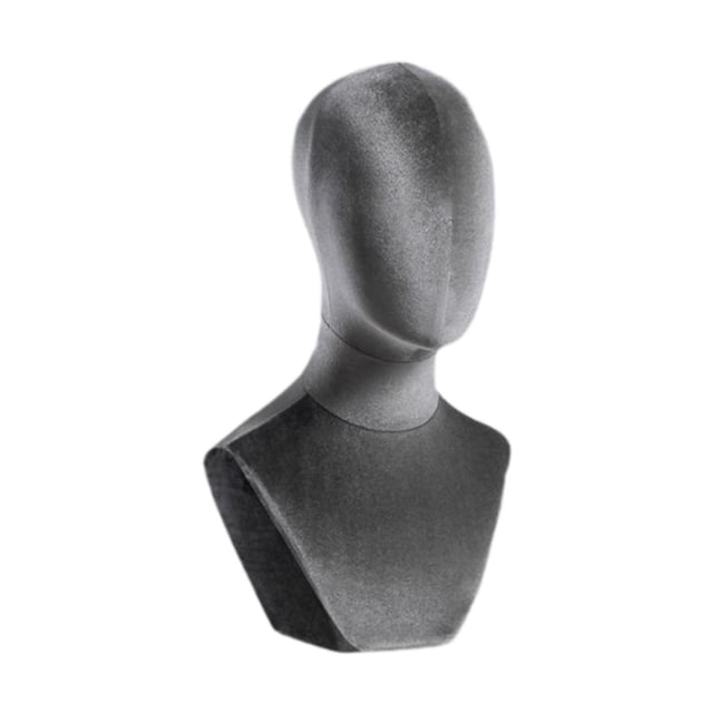 TISHITA Mannequin de Buste Tête Support Polyvalent pour Coiffe Usage Commercial Chapeaux Gris
