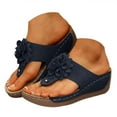 thumbnail image 1 of IUJSOY Orthopedic Sandals for Women Boho Flower Platform Flip Flops Wedges Comfortable Walking Shoes, 1 of 9