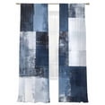 thumbnail image 2 of Navy Blue Grey Sheer Curtains 84 Inches Long 2 Panels Abstract Painting Art Modern Graffiti Geometric Light Filtering Semi Sheer Window Curtains Drapes for Bedroom Living Room 52"x84", 2 of 7