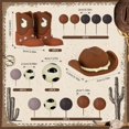 thumbnail image 2 of Set de decoración para tartas Zafena, sombrero de vaquero y bolas para botas, 16 unidades, 2 of 6