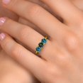 thumbnail image 4 of Gem Stone King 18K Yellow Gold Plated Silver Green Mystic Topaz and London Blue Topaz Engagement Ring for Women | 1.95 Cttw | Round 5MM | Gemstone November Birthstone | Size 7, 4 of 6