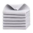 thumbnail image 2 of Organic Cotton Waffle Hand Towels for Bathroom & Kitchen, Large 12x12 in, Ultra Soft Cotton, Lightweight Quick Dry Waffle Weave, Set 6 (Light Gray), 2 of 8