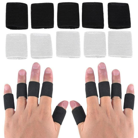 Happy date 10Pcs Finger Sleeves, Thumb Splint Brace Support Protector Breathable Elastic Finger Tape for Pain Relief Arthritis Trigger Finger Sports Basketball Baseball