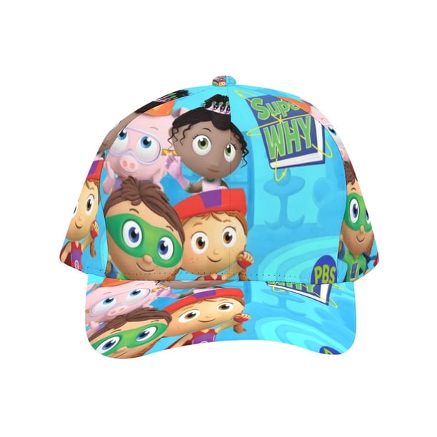 Súper Why Gorra de Béisbol para Hombres, Mujeres y Niños, Gorra Clásica de Visera Plana, Gorra Hip Hop Trucker, Snapback Ajustable