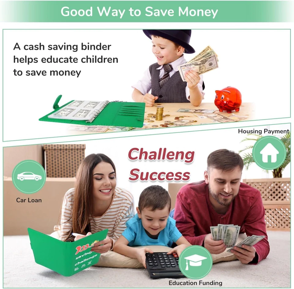 100 Envelopes Money Saving Challenge Binder, 2024 New A5 Money Saving Binder,