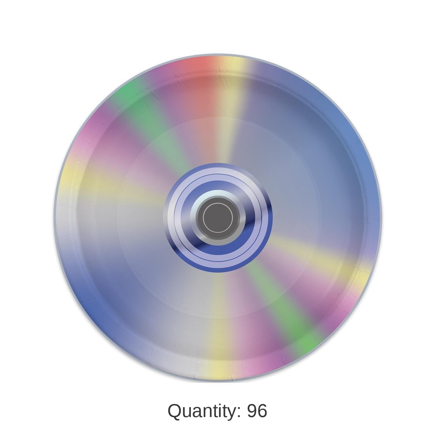 96 Pack Bulk 90's CD Party Paper Plates 9 inch