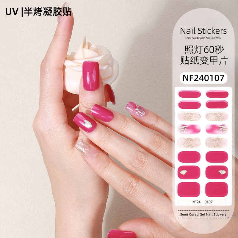 Gel nail stickers UV second generation semi-baked semi-cured nail stickers-NF240107