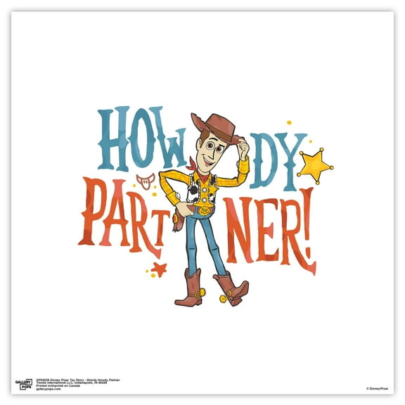 Gallery Pops Disney Pixar Toy Story - Woody Howdy Partner Wall Art, Unframed Version, 12" x 12"