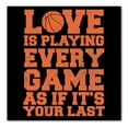 thumbnail image 1 of DistinctInk Custom Bumper Sticker - 6" x 6" Decorative Decal - Black Background - Love is Playing Every Game As If It's Your Last, 1 of 2