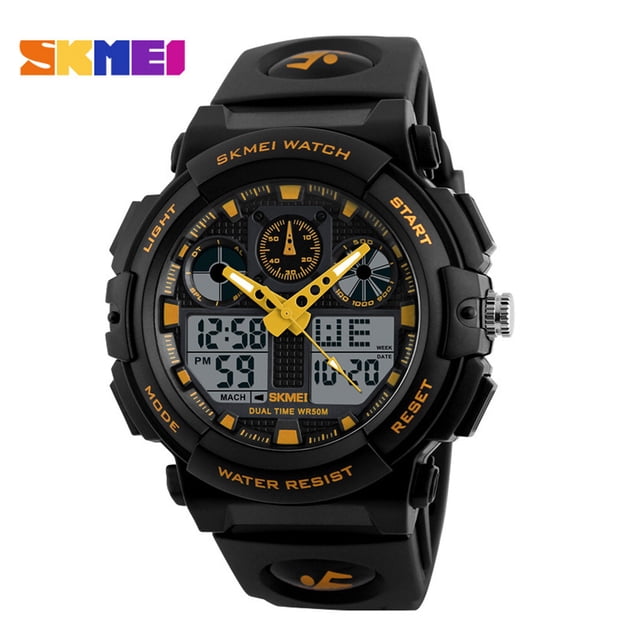 Qarigey 1270 Reloj electrónico deportivo multifuncional para hombres al aire libre Reloj con personalidad Relojes Amarillo