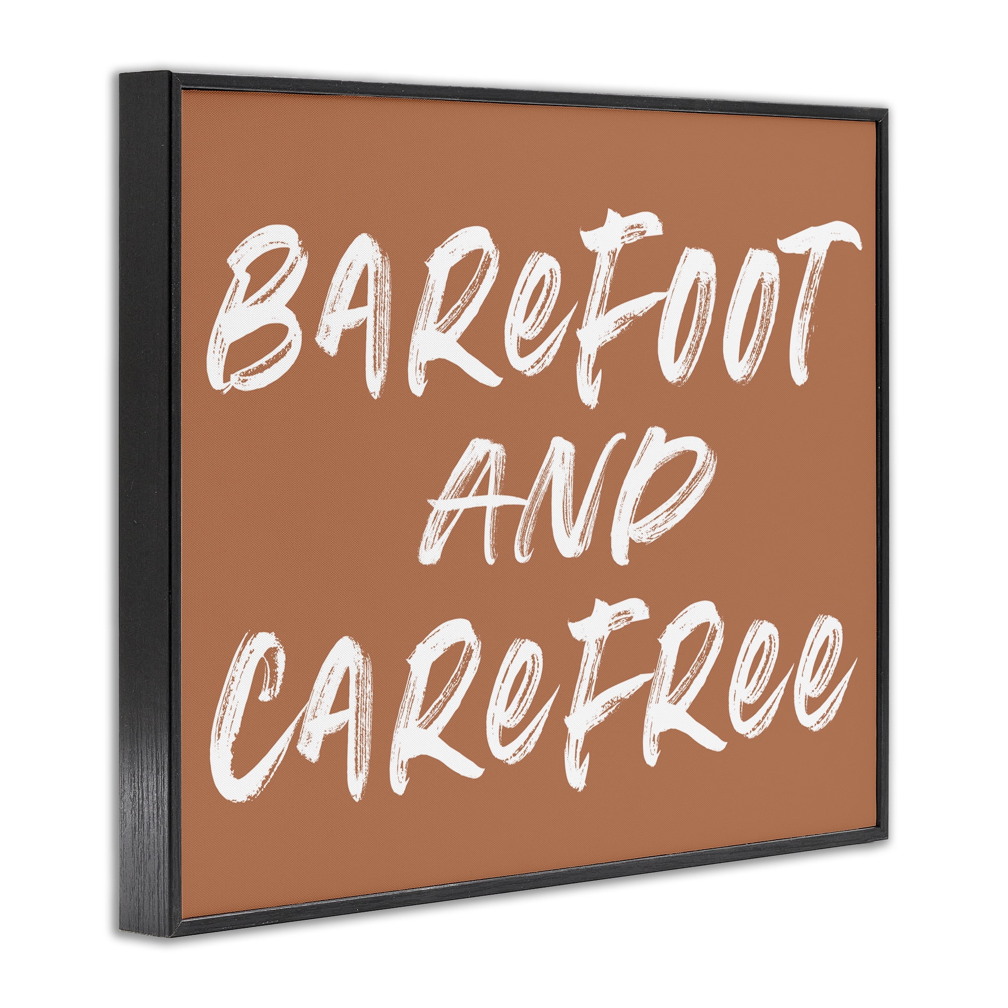 Barefoot & Carefree Brown Black Framed Giclee Art, design by Lettered and Lined