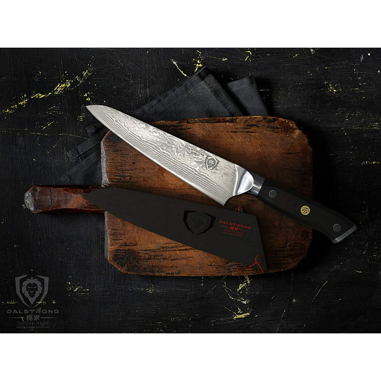 Santoku Knife 7 | Double Bevel | Black Acacia Wood Sheath | Ronin Series | Dalstrong