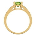 thumbnail image 4 of 2.32 ctw Solitaire with Zirconia Diamond Accents Anniversary Ring for Women | Oval Cut Natural Peridot | Hyperallergenic Solid 18K Yellow Gold, 4 of 5