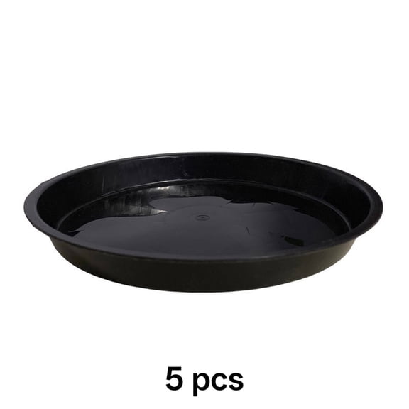ACDANC 5 Pcs Plant Saucers for Indoors,18*15*2.1cm Round Flower Pot Tray Plant Trays for Pots,Simple Design Water Collection Plastic Plant Saucer,Black