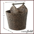 thumbnail image 4 of Casafield Toilet Paper Magazine Storage Basket with Roll Holder, Natural - Woven Water Hyacinth Wicker Bathroom Storage Bin, 4 of 8