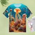 thumbnail image 4 of Jellyfish Ocean Style T Shirts Basic T-Shirt Short Sleeve Ladies Tee Shirt Summer Graphic Clothing, 4 of 6