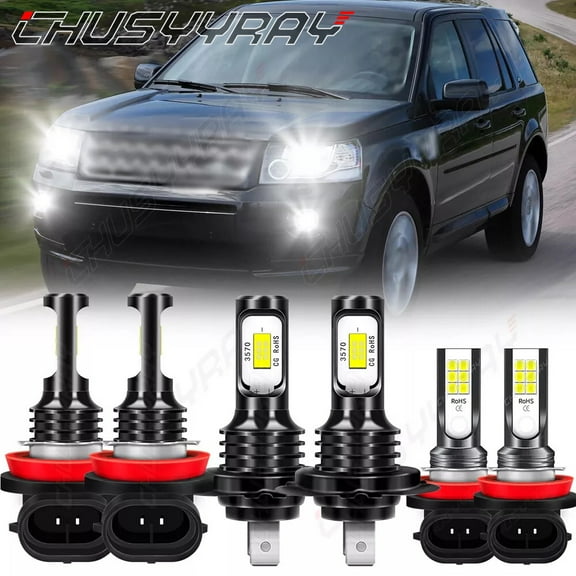 For Land Rover LR2 LR4 2010 2011 2012 2013 2014 2015 LED Headlight Hi-Lo Beam Fog Light Bulbs Kit 6000K White 6x