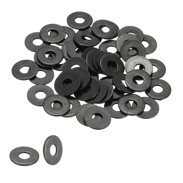 Uxcell Rondelles Plates, Rondelles Métriques en Métal Inoxydable 304, Joint Plat Électroplaqué Noir pour Vis 50 M4 x5/32"ID x 1/2"OD
