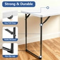 thumbnail image 4 of HaiCube 4FT Folding Table, Adjustable Height 23–29in, Heavy Duty Portable Table, Waterproof HDPE, Fold-in-Half for Picnic & Indoor, White (7.20 Updated Handle), 4 of 9