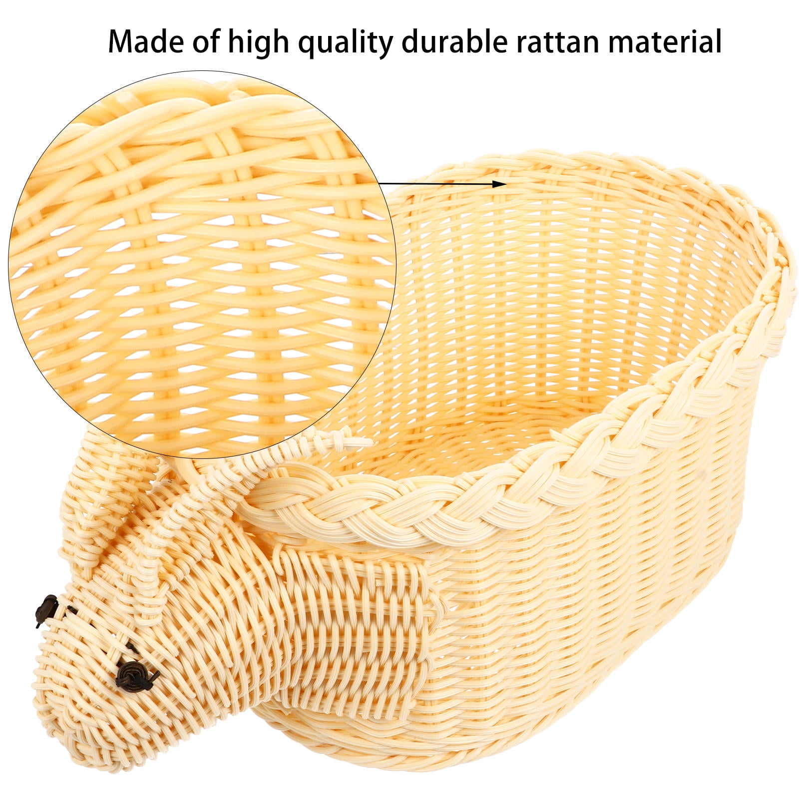 HOOWIFFY Rattan Weaving Storage Baskets Beige 36x21x15cm for Easter Use 1Pack