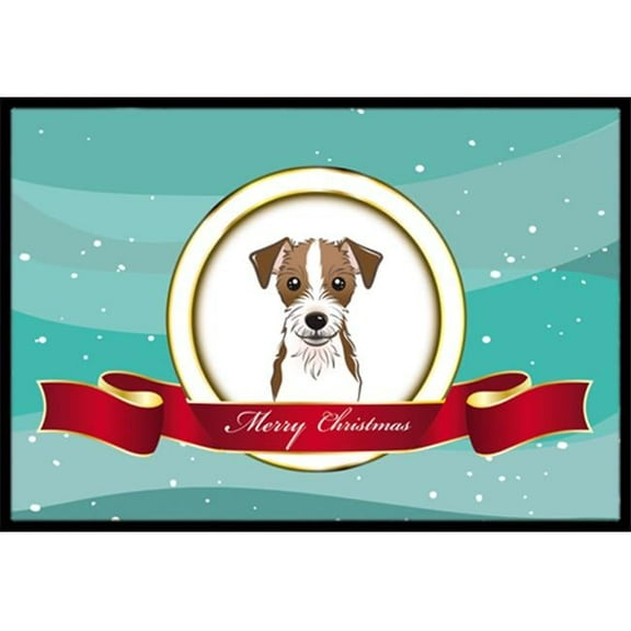 Caroline's Treasures BB1512JMAT Jack Russell Terrier Merry Christmas Door Mat, Indoor Rug or Outdoor Welcome Mat 24x36