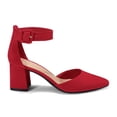 thumbnail image 3 of LuckLilac Women's Pointed Toe Pumps Block Heel Ankle Strap Adjustable Buckle Heels sandals Dress Shoes for Casual Party Daily Wear, 3 of 6