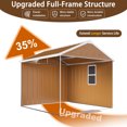 thumbnail image 5 of 6X4 FT Outdoor Storage Shed, Metal Garden Tool Shed with Windows, Lockable Door & Ventilation, Weatherproof Bike Shed Pet Shelter for Backyard, Brown, 5 of 8
