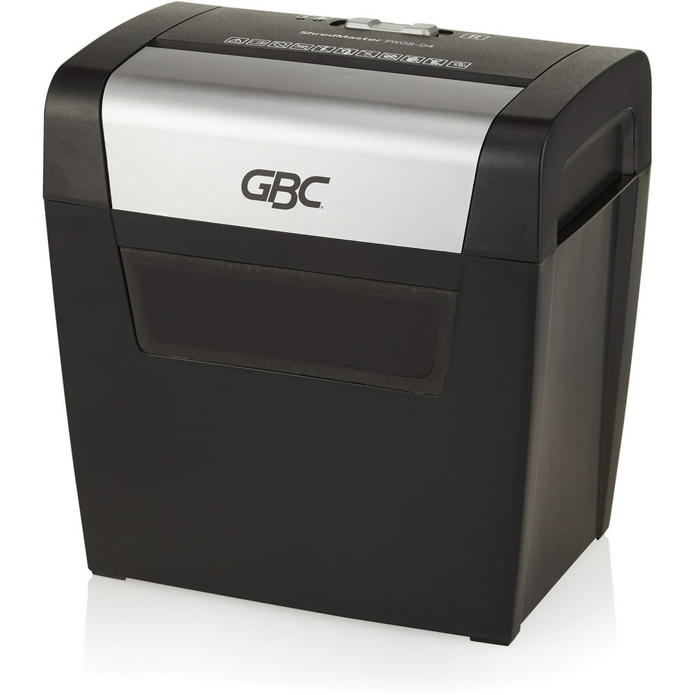 GBC ShredMaster PX0804 CrossCut Paper Shredder, Black, Chrome