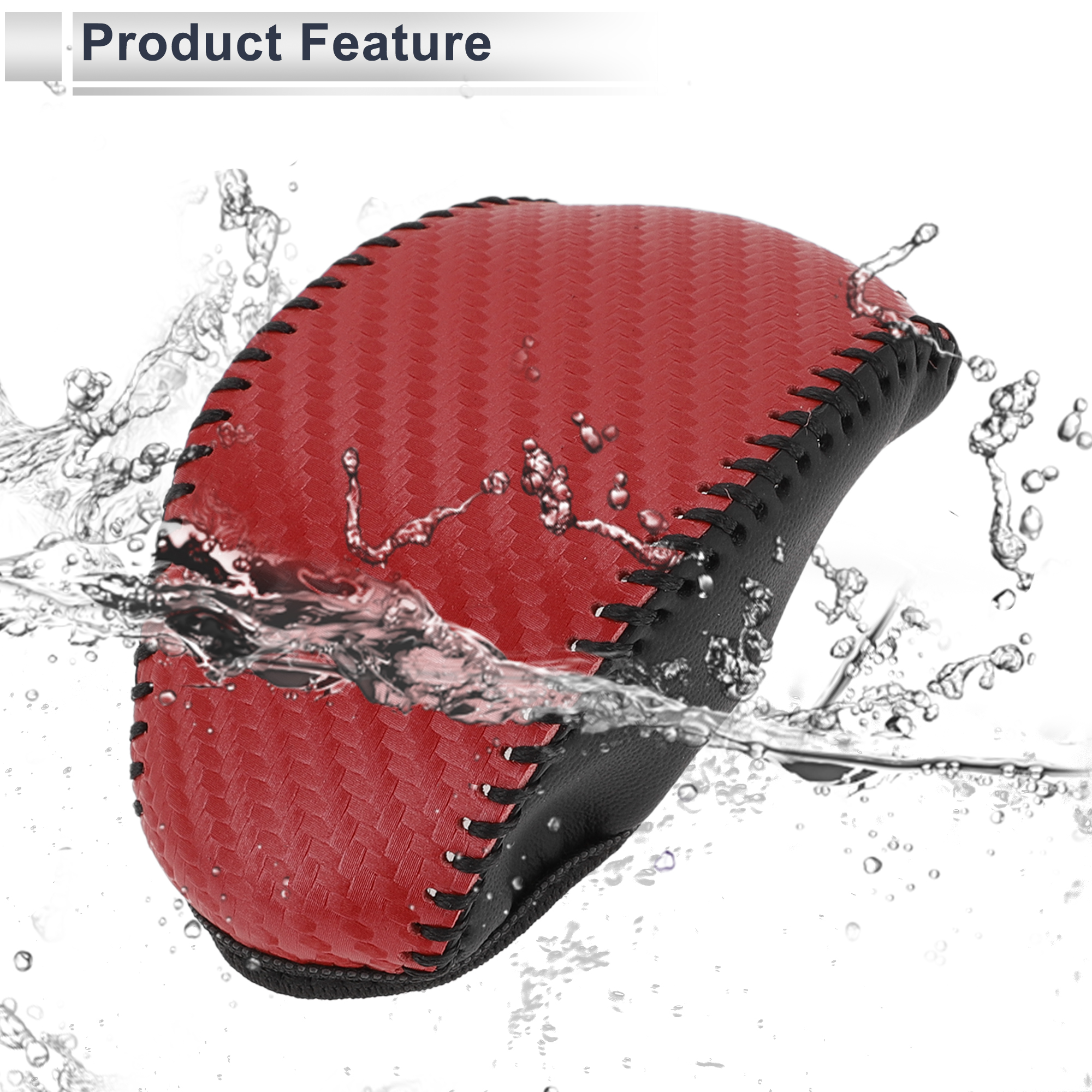 Unique Bargains Gear Shift Knob Cover for Toyota RAV4 2019-2024 Anti-Slip Black Red