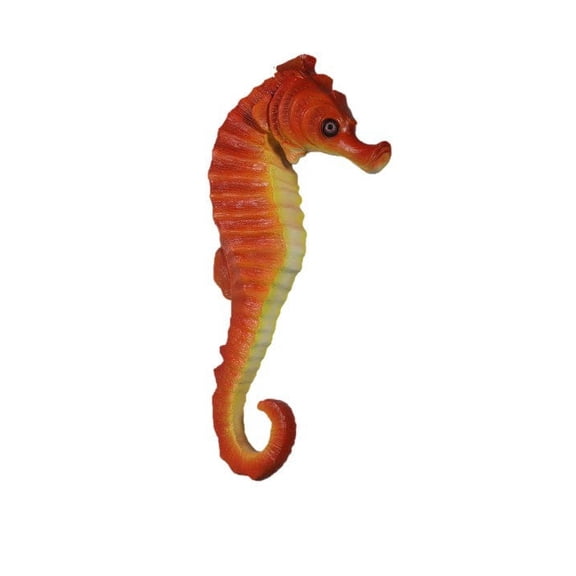 Medium Orange Seahorse Over Sized Statue