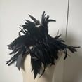 thumbnail image 4 of Chal de plumas, chal de plumas negras, decoración, vestido Punk con cordones, accesorios de disfraz de , Poncho envolvente para el hombro, capa Fernando Capa chal mujer, 4 of 8