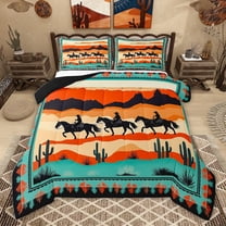 Castle Fairy Western Cowboy Queen Comforter Set,Exotic Style Bedding Comforter Set