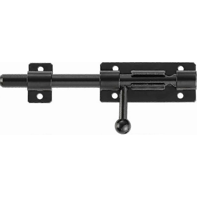 Heavy Duty Slide Gate Latch Bolt Safety Door Lock With Padlock Hole, 304 Stainless Steel Matte Black, 6 Inch 160mm Length, 14mm Dia. (8 Inch (200mm)