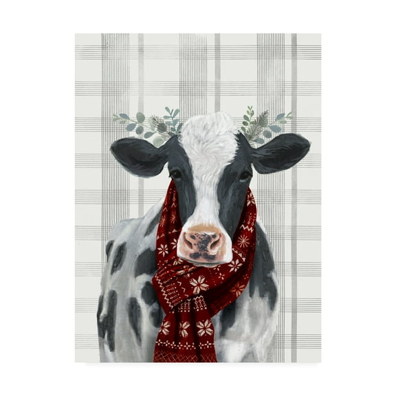Trademark Fine Art 'Yuletide Cow I' Canvas Art by Victoria Borges
